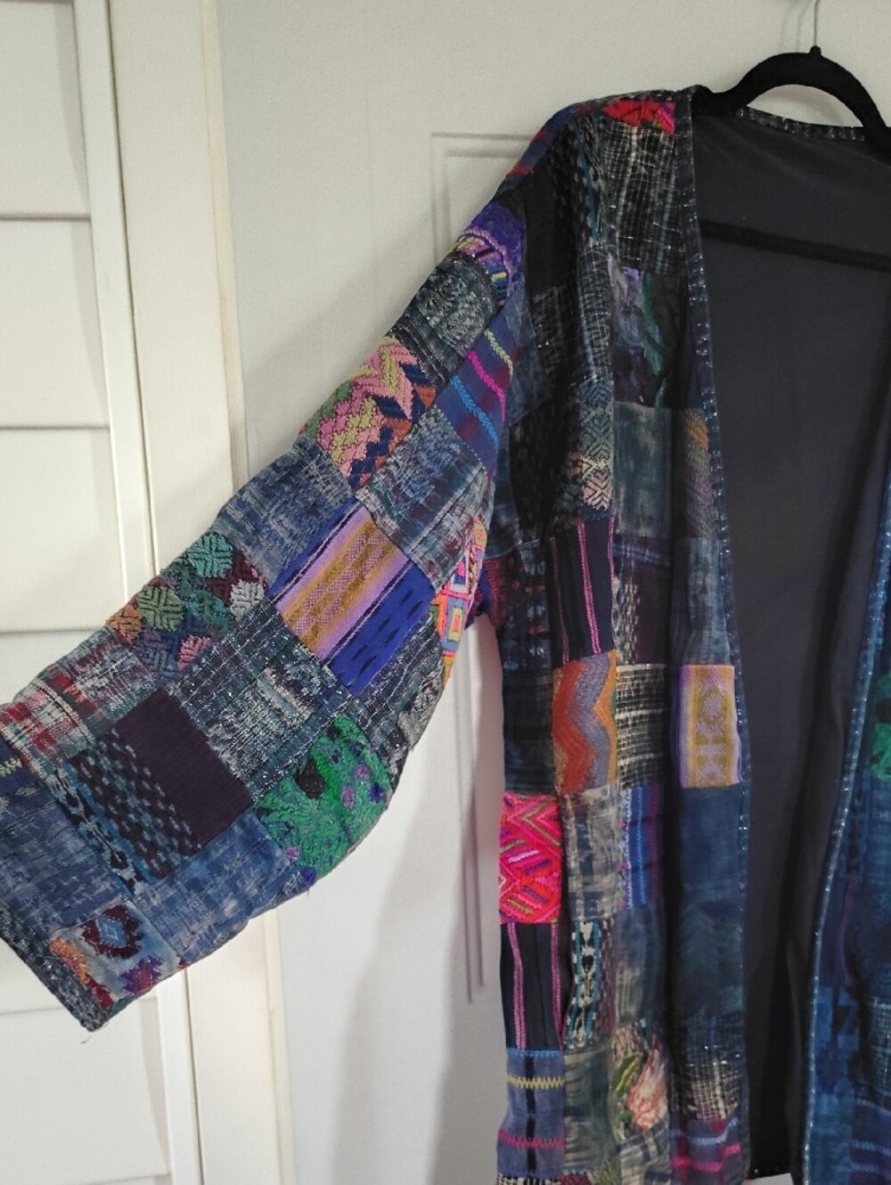 Epic Embroidered Bohemian Patchwork Open-Front Jacket - Multicolor Denim XXL - Picture 2 of 7
